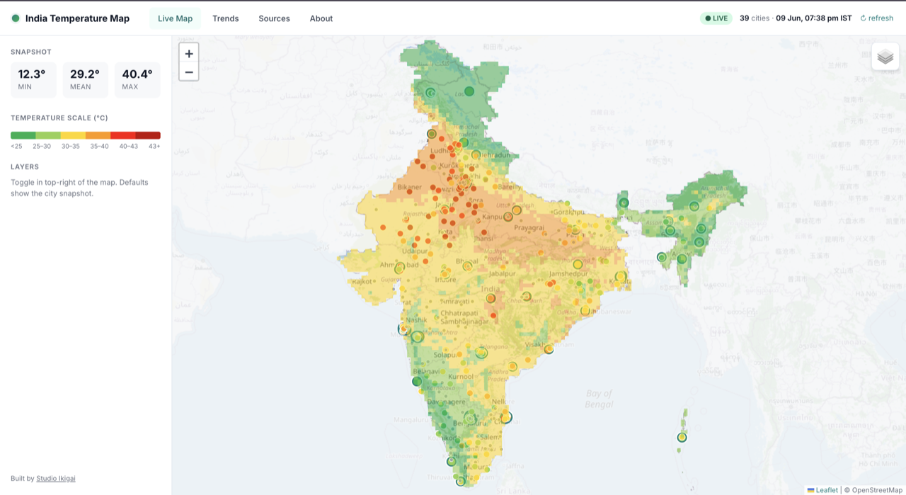 India Temperature Map